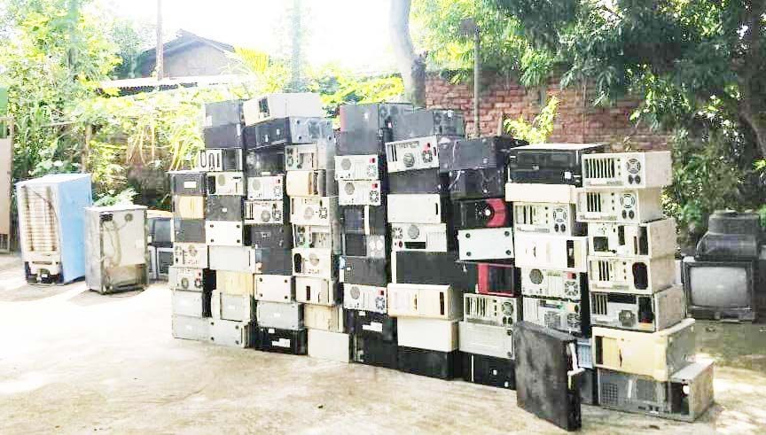 e-waste being collected by e-CIRCLE, an authorised e-waste collection center under the Central Pollution Control Board in Nagaland.
